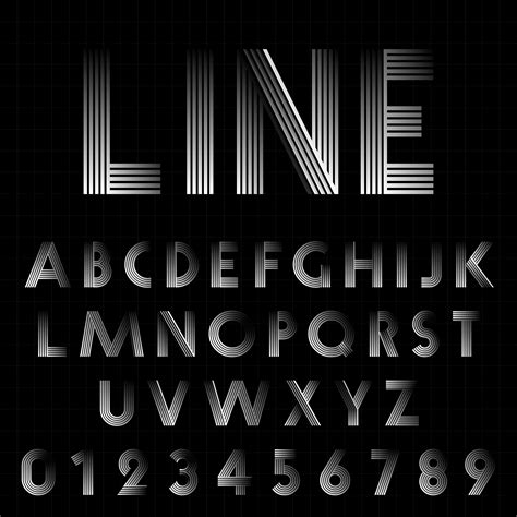 Line Design Font Template Vector Art At Vecteezy
