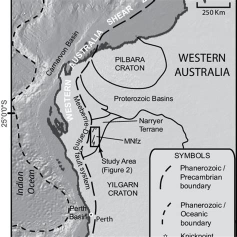 Regional Geologic Map Of Western Australia Showing Major Tectonic