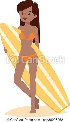 Surfing People Vector Girl Vector Surfing Girl Standing Surfing People Surfer Woman Water