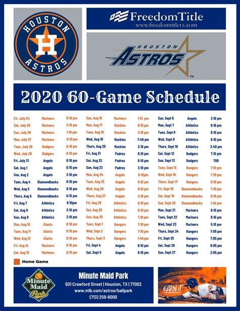 2020 Mlb Schedules Freedom Title