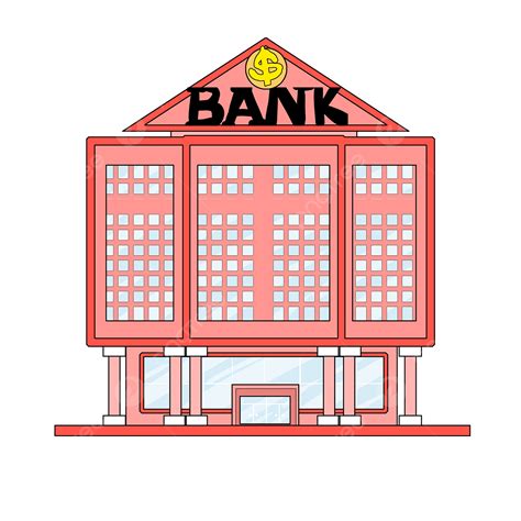 Bank Building Clipart Transparent Background Bank Clipart Cartoon Style Orange Building Light