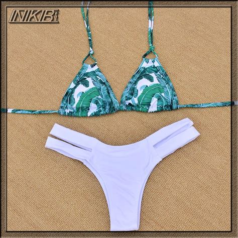 bikini sexy beach swimwear women swimsuit bathing brazilian bikini set print split biquini for