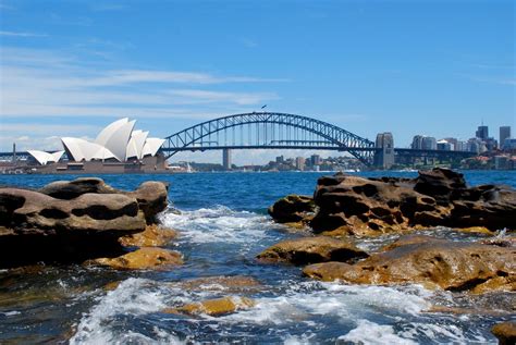 Beautiful View To The Harbour Bridge And The Opera House In Sydney