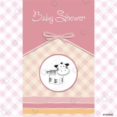 Cute Baby Shower Card With Zebra Stock Vector Crushpixel