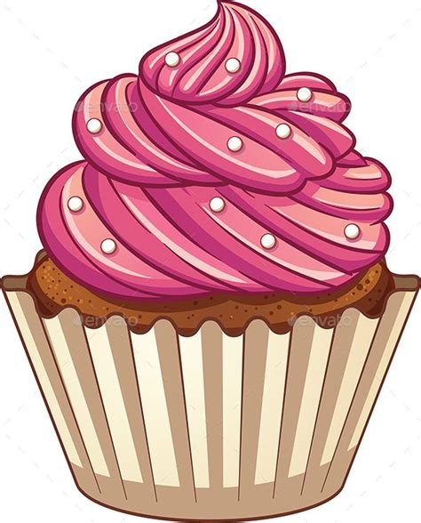 Cartoon Cupcake In 2020 Cupcake Vector Cartoon Cupcakes Cute Cupcake Drawing