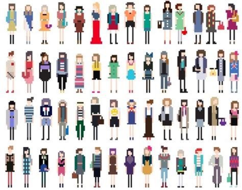 Free Vector Fashion Pixel Woman Collection Titanui