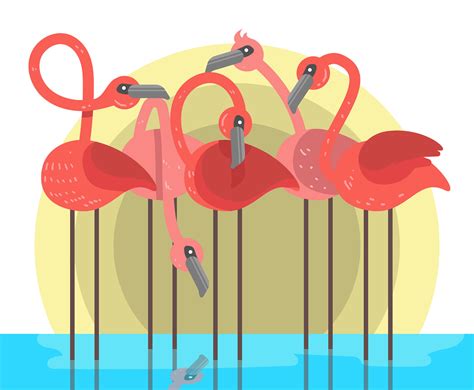 Flock Of Flamingos Vector Vector Art And Graphics