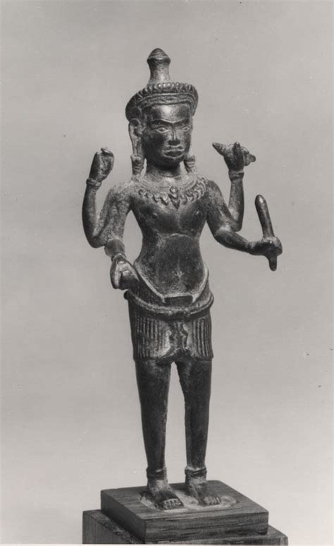 Standing Four Armed Vishnu Cambodia Angkor Period The