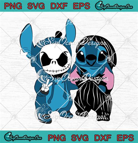 Stitch And Jack Skellington We Are Best Friends Funny Svg Png Eps Dxf