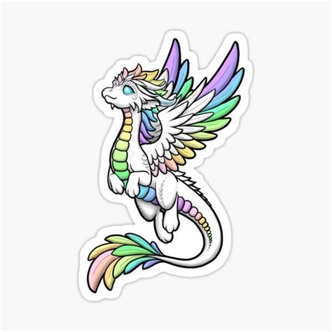 Black Rainbow Dragon Sticker By Rebecca Golins In 2020 Cute Dragon Drawing Dragon Coloring