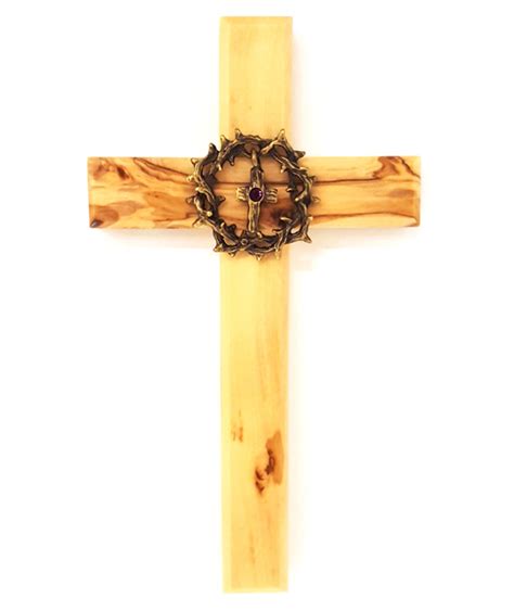 Cross Crown Of Thorns Olive Wood 15cm Crosses 0 25cm Pleroma