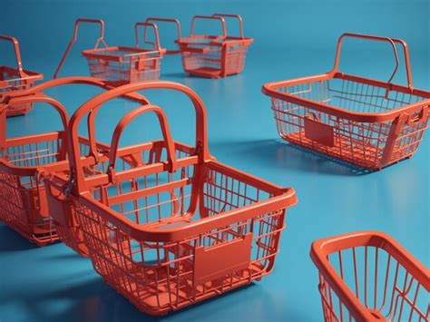Premium Ai Image Shopping Baskets Ready For A Retail Adventure 3d