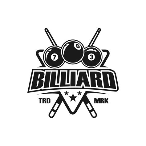 Billiards Logo Design Vector Sport Labels For Poolroom Billiards Club