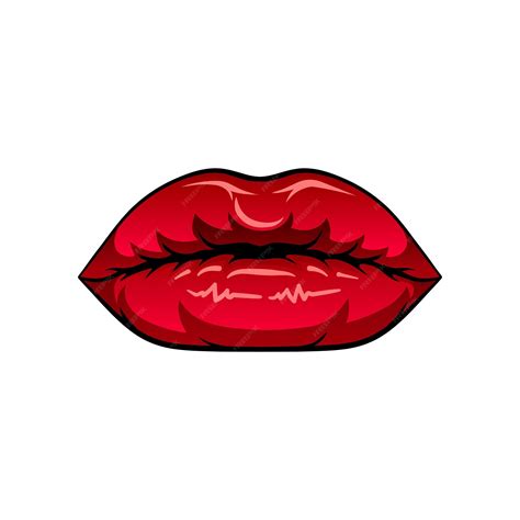 premium vector glamour female lips with bright red lipstick woman s mouth flat vector design