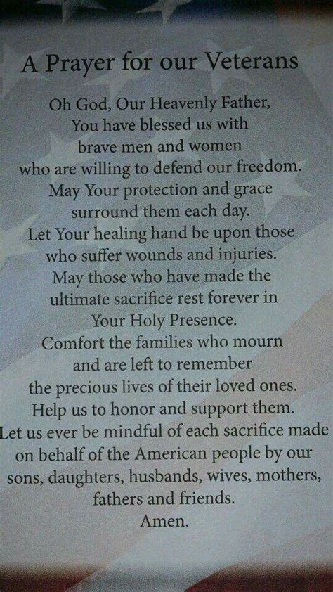 Prayer For Our Vets Veterans Day Quotes Prayers Cool Words