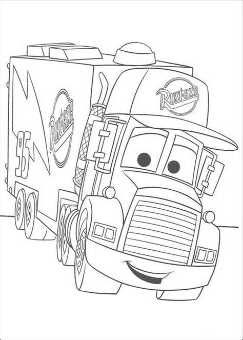 Kidsnfun Kleurplaat Cars (Pixar) Mack