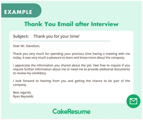 Guide To Writing The Best Thank You Email After An Interview With Samples Cakeresume