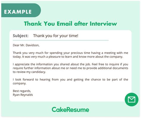 Guide To Writing The Best Thank You Email After An Interview With Samples CakeResume