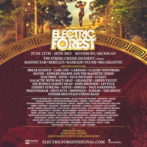 Electric Forest 2015 Artist Lineup Edm Life