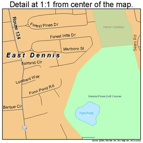East Dennis Massachusetts Street Map 2518840