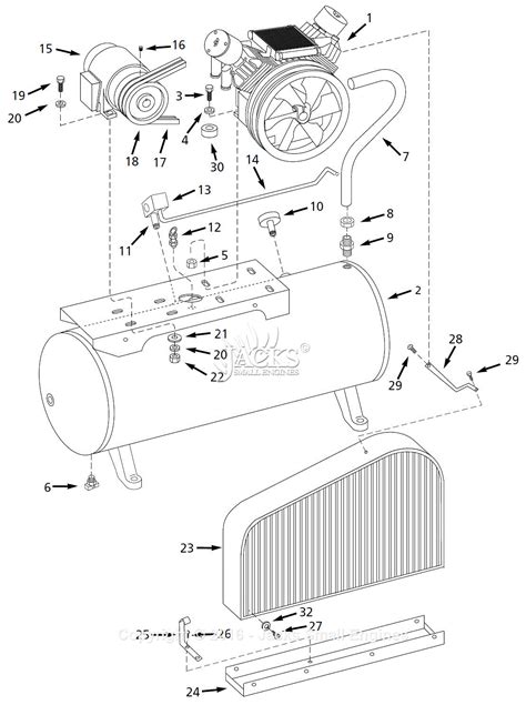 Campbell Hausfeld CI15K3120H Parts Diagram For Air Compressor Parts