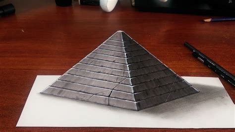 3d Pyramid Drawing With Stairs