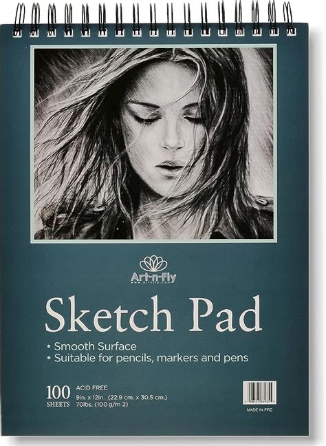 100 Sheets 9x12 Smooth Sketch Pad For Drawing Spiral Bound Sketch