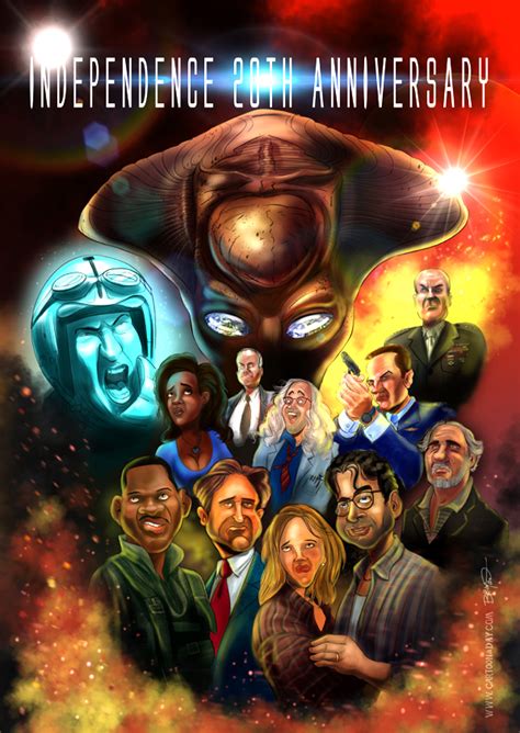 The sequel to independence day, directed once again by roland emmerich. Independence Day Movie 20th Anniversary Poster Cartoon
