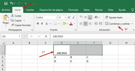 Combinar O Fusionar Celdas En Excel