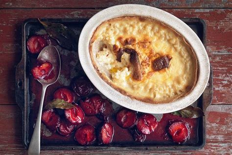 Rice Pudding Roasted Plums Jamie Oliver Recipes Au