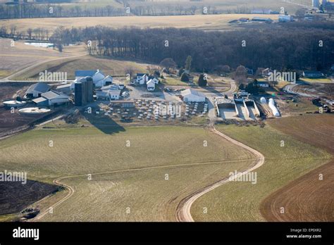 Aerial Of A Harford County Farm In Md Stock Photo Alamy