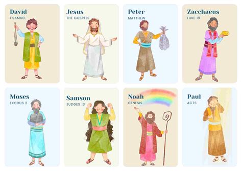 16 Free Bible Character Trading Cards Free Bible Worksheets