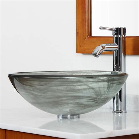 Double Layered Tempered Glass Bowl Vessel Bathroom Sink Wayfair