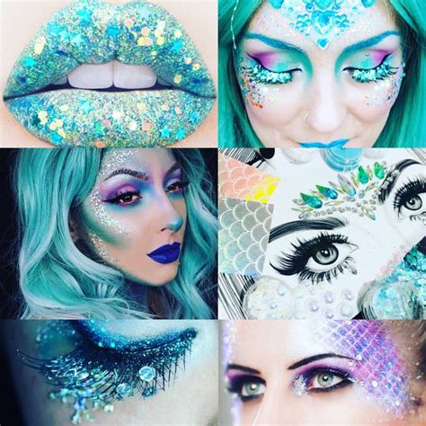 Mermaid Costume Halloween Kit Complete Crystal Makeup Set Includes Gems
