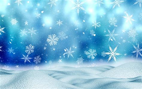 Download Wallpapers Blue Snowflakes Background Winter Backgrounds