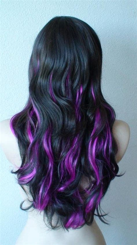 Purple Highlights For Summer Black Hair Purple Highlightsblue