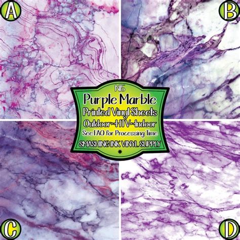 Purple Marble Vinylprinted Heat Transfer Vinylpatterned Etsy