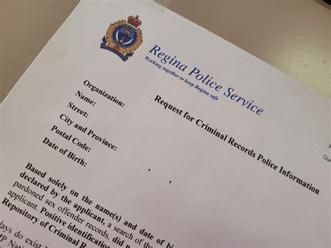Falsified Criminal Record Check – Male Charged – Regina Police Service