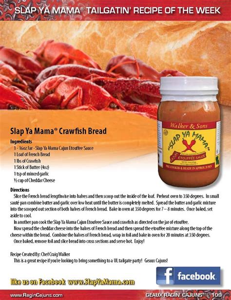 Slap Ya Mama Crawfish Bread Recipe Crawfish Recipes Louisiana