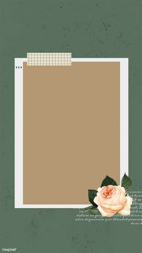 Blank Collage Photo Frame Template Vector Mobile Phone Wallpaper