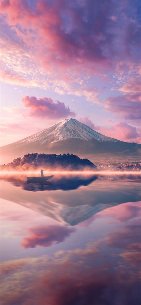 Mount Fuji Wallpaper 4k Volcano Japan River Reflection Boat