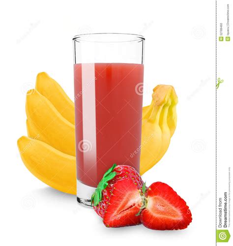 Strawberry Banana Juice Stock Photo Image Of Fresh Breakfast 52789460
