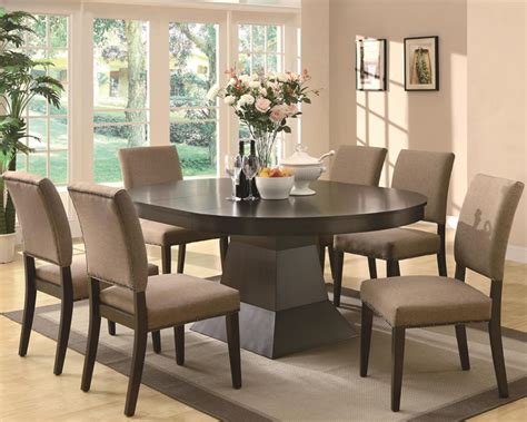 Mod dining tables for the design obsessed. Chicago Furniture Contemporary Dining Set with Oval Top ...