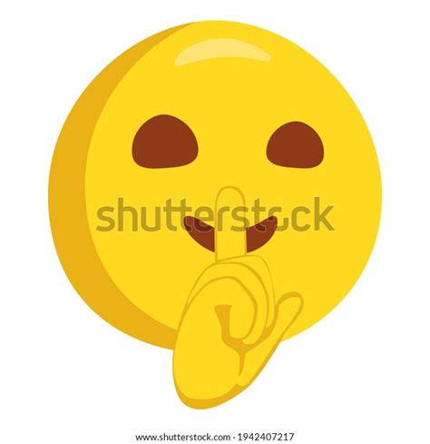 Shushing Face Emoji Icon Illustration Quiet Stock Vector Royalty Free