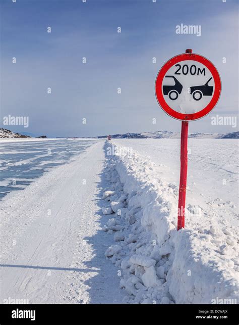 Lake Baikal Ice Road Sign Hi Res Stock Photography And Images Alamy