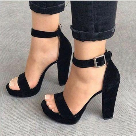 Check spelling or type a new query. Custom Made Black Platform Ankle Strap Chunky Heels ...