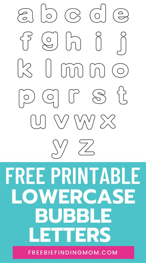 Free Printable Lowercase Bubble Letters Alphabet Stencils Freebie