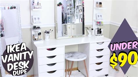 This makeup vanity could also double down as an office desk. IKEA ALEX DESK DUPE DIY UNDER $90 - YouTube