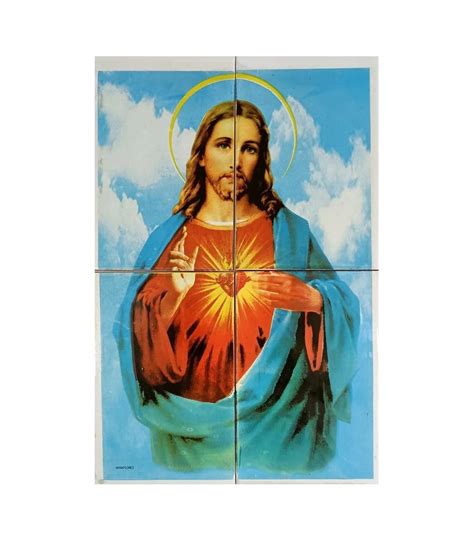 Sagrado Corazón De Jesús Imagen 40x60 Cm En Azulejos