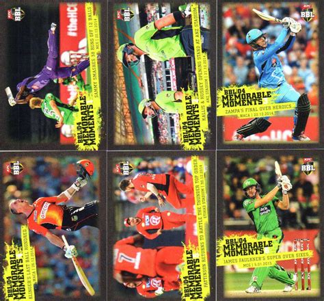 201516 Ca And Bbl Cricket Memorable Moments Complete 12 Card Insert Set